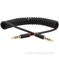Aux coiled cable Stereo Audio Aux Cable/Mic Line